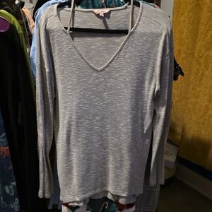 Pink Rose Heather Gray Long Sleeve Top